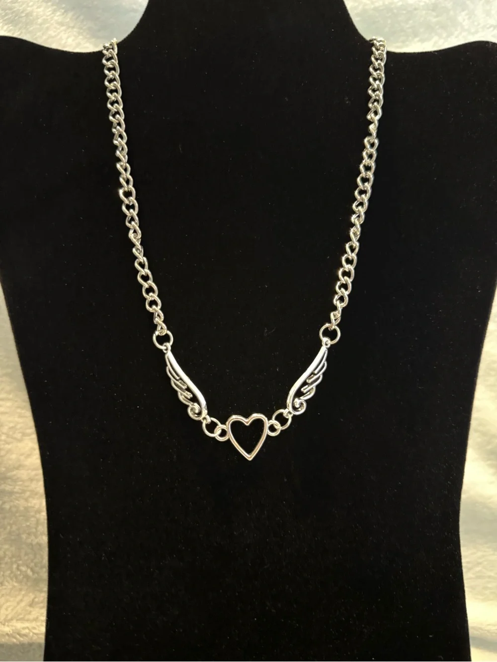 Silver Winged Heart Necklace - Women Jewelry